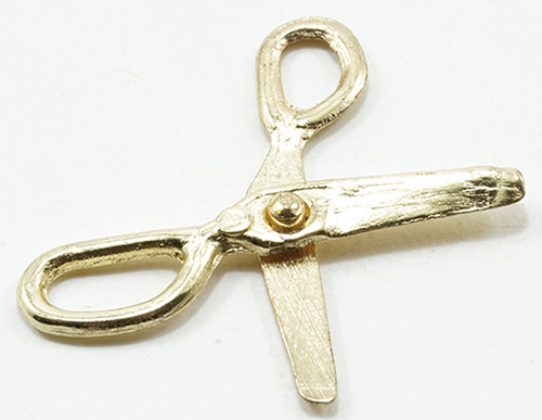 Dollhouse Miniature Gold Scissors, 1Pk